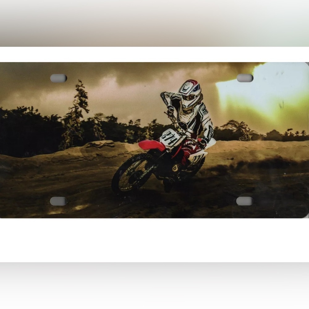 MotoCross Motorcycle Racing at Sunset License Plate Metal NEW